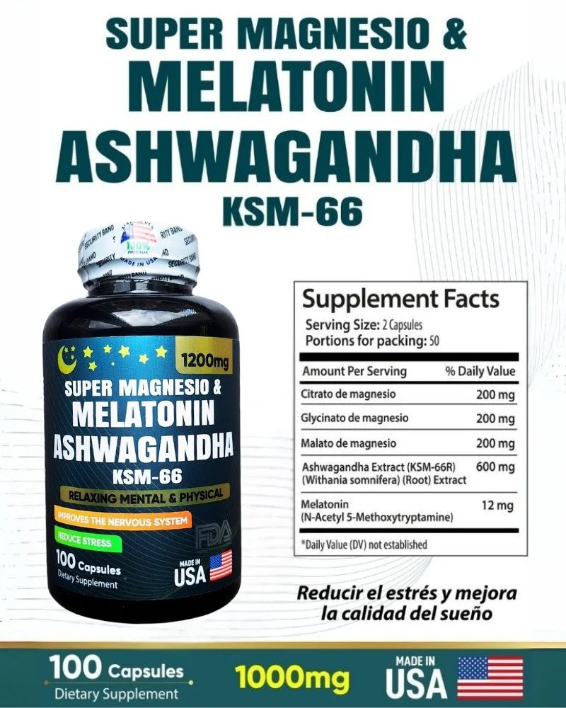 SUPER MAGNESIO & MELATONIN ASHWAGANDHA