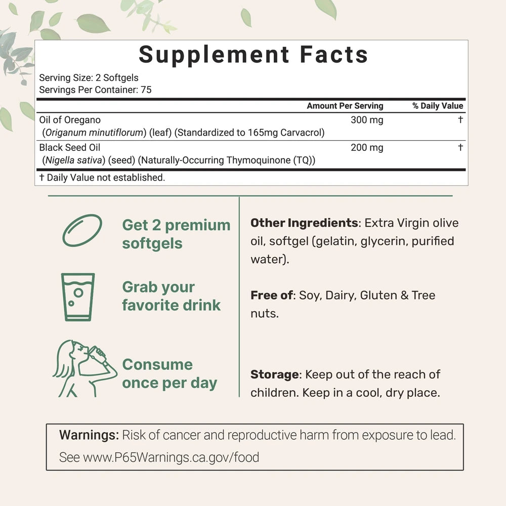 OIL OF OREGANO x90softgels 6000mg