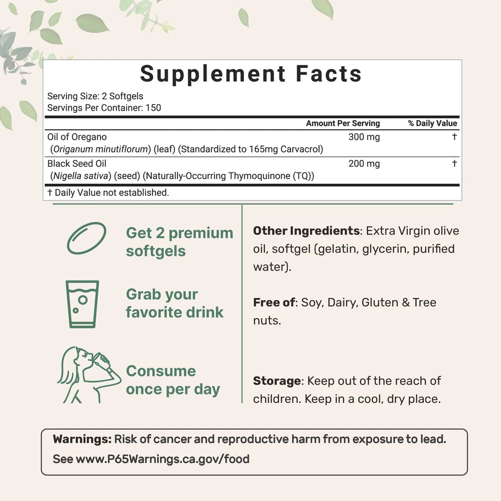 OIL OF OREGANO x90softgels 6000mg