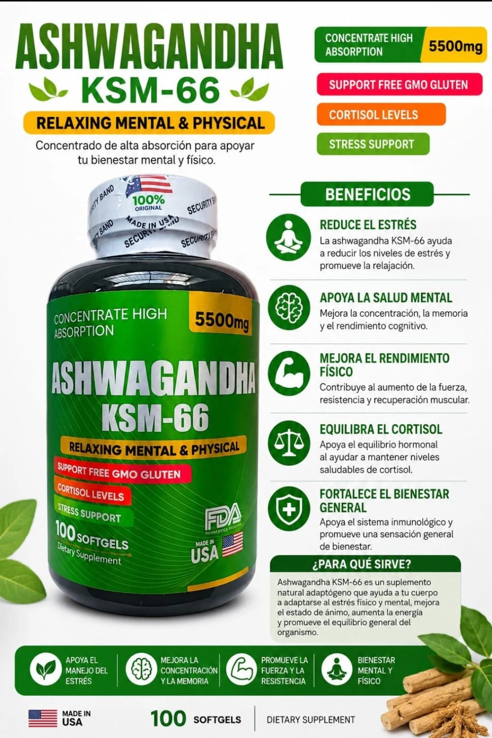 Ashwagandha KSM-66 5500mg