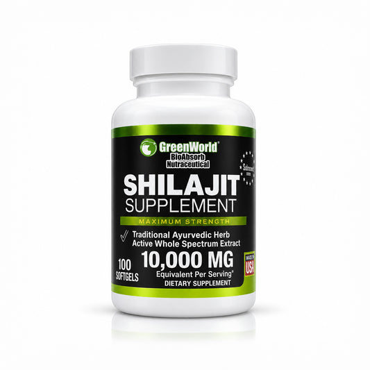 Shilajit 10.000 mg Maximum Strength – 100 Softgels | GreenWorld BioAbsorb